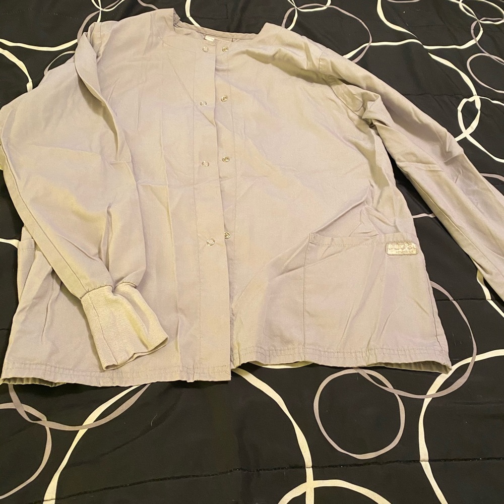 Gray butter soft scrub jacket